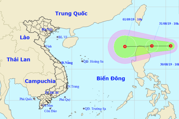 Xuất hiện áp thấp nhiệt đới gần Biển Đông