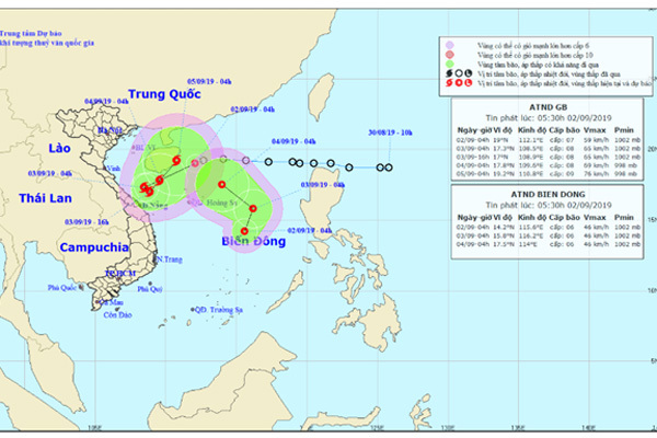 Áp thấp gần bờ khả năng thành bão số 5, Biển Đông hứng tiếp áp thấp
