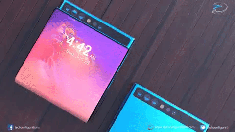 Ngắm mẫu smartphone gập Galaxy Wing Bezelless đẹp mê mẩn