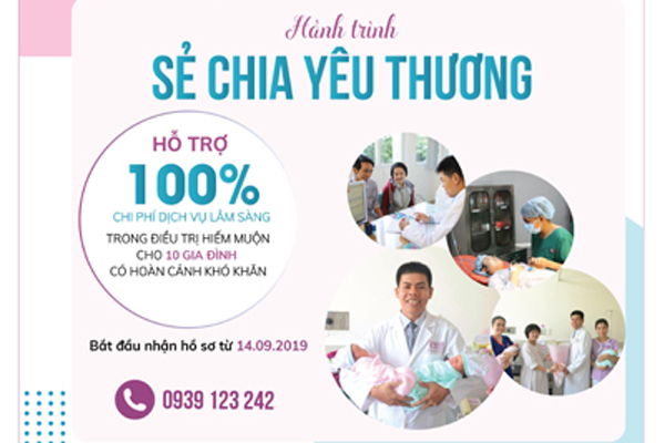 Miễn phí dịch vụ lâm sàng điều trị hiếm muộn cho 10 gia đình khó khăn