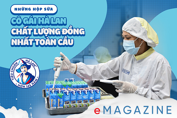 Những hộp sữa cô gái Hà Lan chất lượng đồng nhất toàn cầu