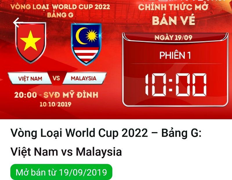 Ve Xem Tráº­n Viá»‡t Nam Vs Malaysia Ä'á»£t 1 Ban Háº¿t Trong Chá»›p Máº¯t Vietnamnet