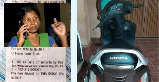 Đi xe máy không biển số, chủ xe nhận 