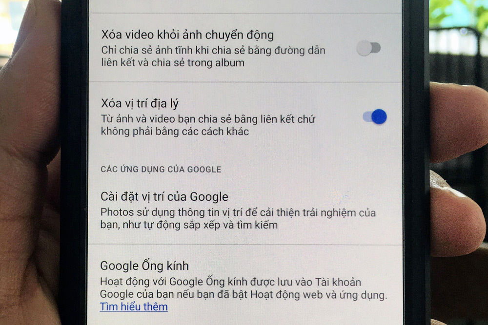 Cách loại bỏ dữ liệu vị trí khi chia sẻ ảnh trên Google Photos