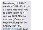 Trường gửi tin nhắn báo điểm cho phụ huynh, sinh viên náo loạn