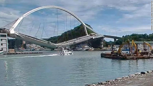 Taiwan bridge collapses, sending truck plunging onto fishing boats