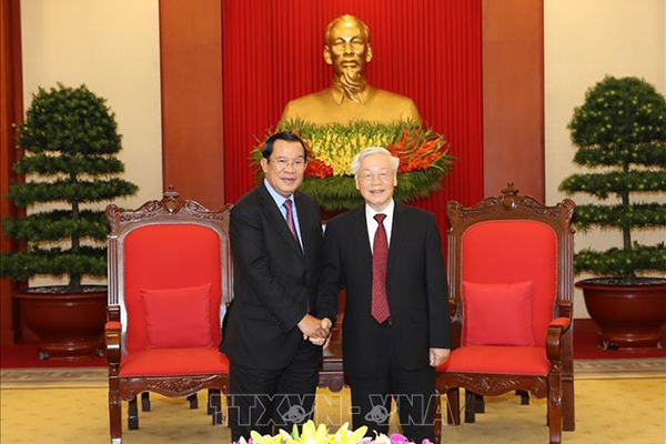 Tổng bí thư, Chủ tịch nước tiếp Thủ tướng Campuchia Hun Sen