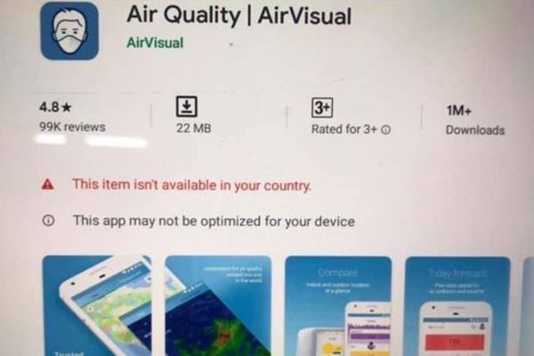 AirVisual suddenly disappears from Google Play and App Store in Vietnam