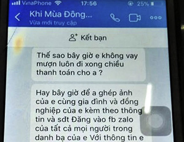 Rụng rời tay chân khi vay tiền lãi suất 20%/ngày qua app