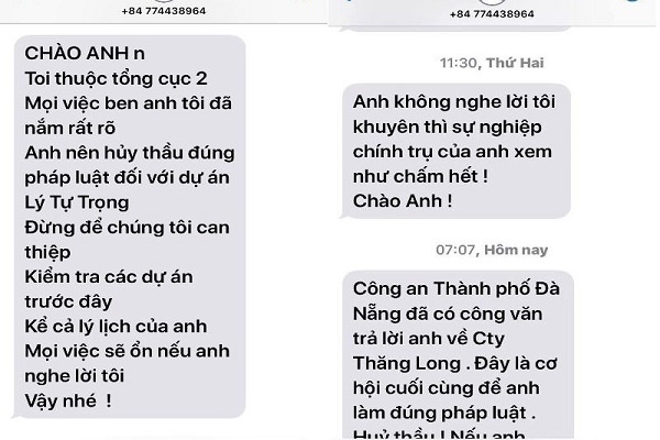 Tổng cục 2 điều tra vụ giám đốc ban quản lý dự án ở Đà Nẵng bị đe dọa