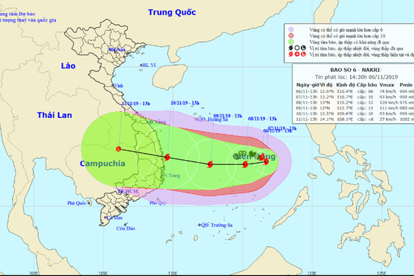 Nghe VietNamNet: Bão số 6 tăng cấp nhanh, hướng vào Quảng Ngãi - Ninh Thuận