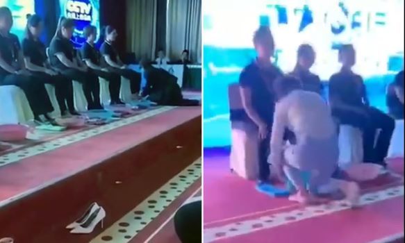 Giám đốc quỳ gối, rửa chân cho các nhân viên xuất sắc