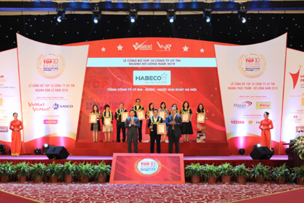 Habeco vào top 10 công ty uy tín ngành thực phẩm - đồ uống năm 2019