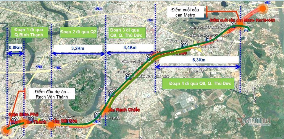 Phối cảnh tuyến metro đầu tiên của Sài Gòn, gần 15km xanh ngút mắt