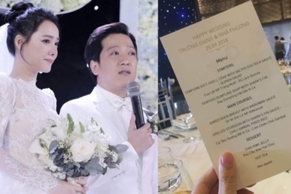 So thực đơn trong tiệc cưới của Cường Đô La, Trường Giang và sao Việt
