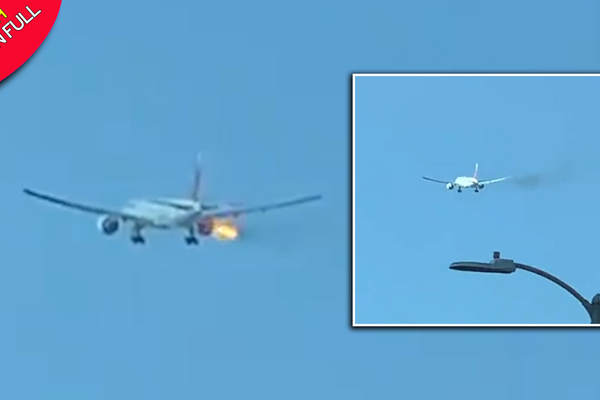 Máy bay Philippines cháy động cơ giữa trời