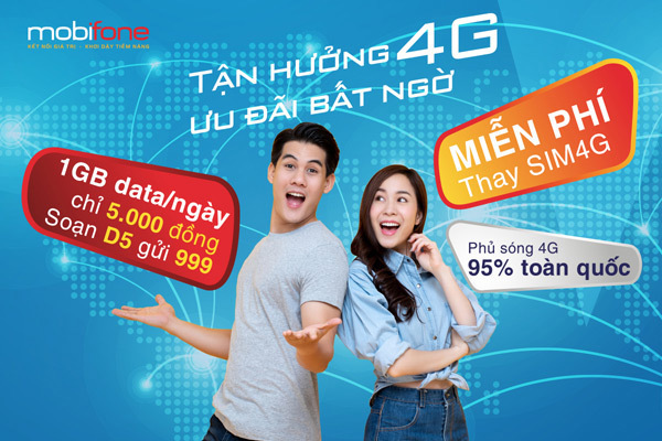 Tận hưởng 4G, ưu đãi bất ngờ của MobiFone