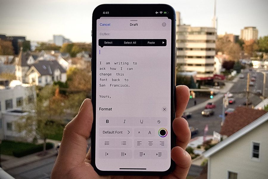 Cách khôi phục phông chữ mặc định khi soạn email trên iOS 13