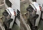 Đạp nhầm chân ga, tài xế lái xe SUV lộn ngược lên mái nhà người dân