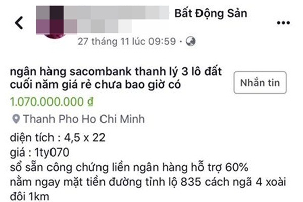 Ôm hận vì 'mắc bẫy' quả lừa bán đất ngân hàng thanh lý