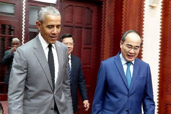 Bí thư TP.HCM Nguyễn Thiện Nhân tiếp cựu Tổng thống Mỹ Obama