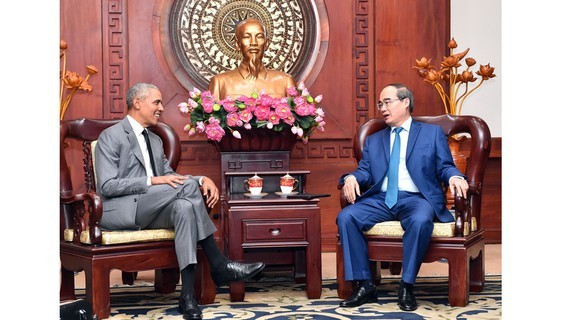 Former U.S. President Barack Obama makes a return visit to Vietnam