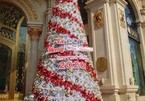 Giant Christmas trees bring festive cheer to the streets of Hanoi