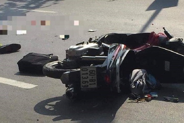 Va chạm với xe container, thiếu úy công an Đồng Nai tử vong