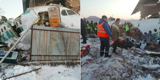 Máy bay chở trăm người lao vào nhà tầng, rơi xuống đất ở Kazakhstan
