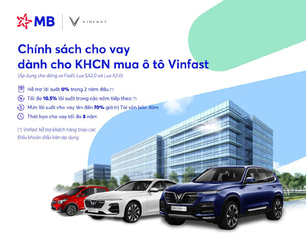 Loạt ưu đãi khi vay vốn MB mua ô tô Vinfast - VietNamNet