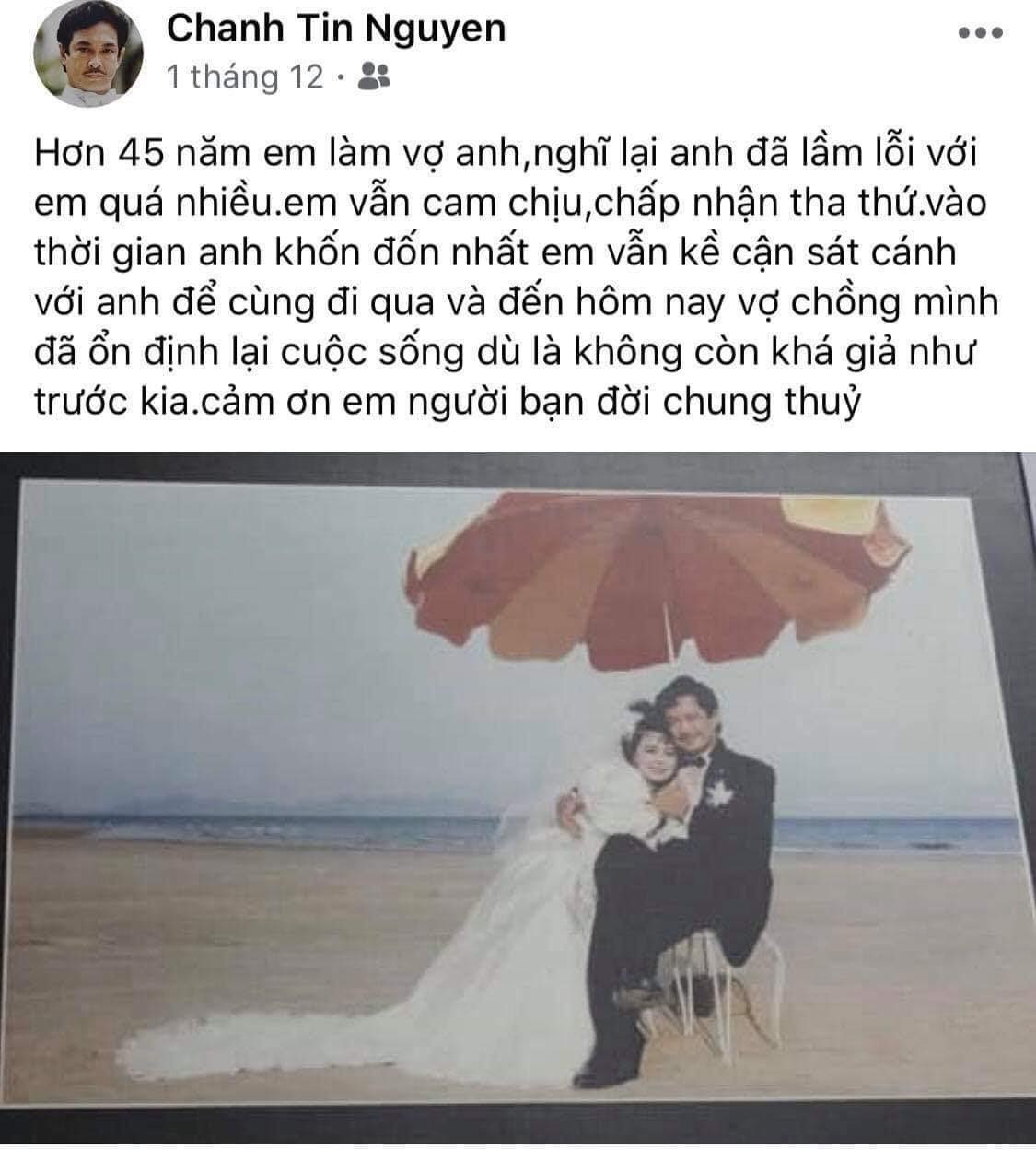 Chánh Tín chia sẻ súc động dành cho vợ trước khi mất