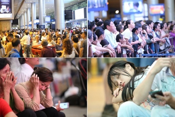 Gà gật xuyên đêm giữa biển người đón Việt kiều ở Tân Sơn Nhất