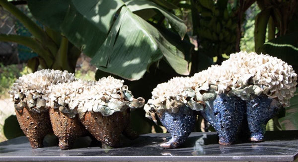 Artists promote ceramic art through their sculptures