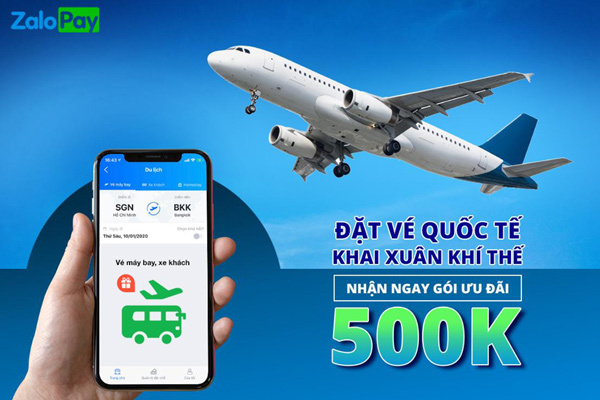 Đặt vé bay quốc tế qua ZaloPay, nhận ngay gói ưu đãi 500.000đ