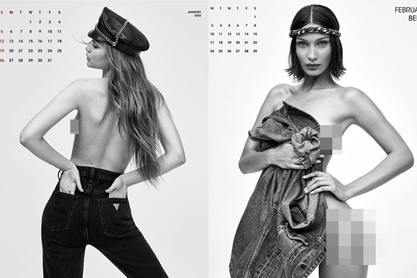 Gigi Hadid và em gái bán nude chụp ảnh lịch tạp chí