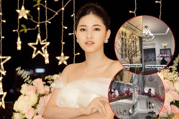 Á hậu Thanh Tú và chồng đại gia hơn 16 tuổi trang hoàng biệt thự trắng đón Tết