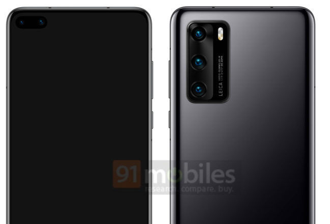 Lộ diện Huawei P40, camera selfie kép