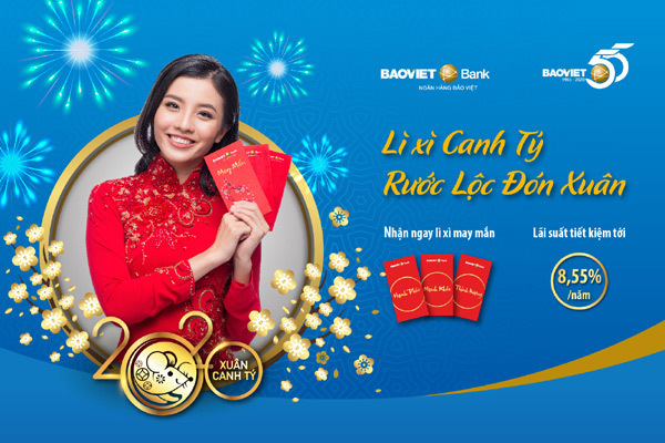 BaoViet Bank lì xì lộc Xuân tri ân khách hàng
