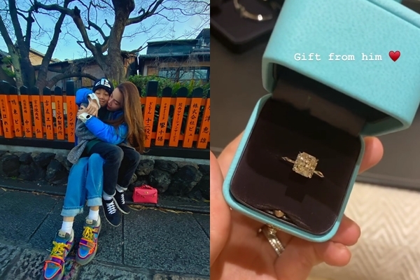 Cường Đô La tặng nhẫn kim cương cho vợ ở Mỹ, Hà Hồ ôm Subeo ở Nhật