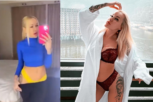 Nữ người mẫu gợi cảm có thể ngồi tù vì cố tình lộ nội y khi hát quốc ca