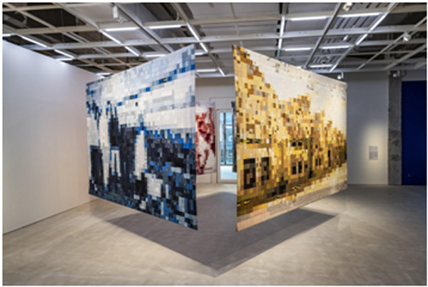 Exhibition displays art made from old cloth