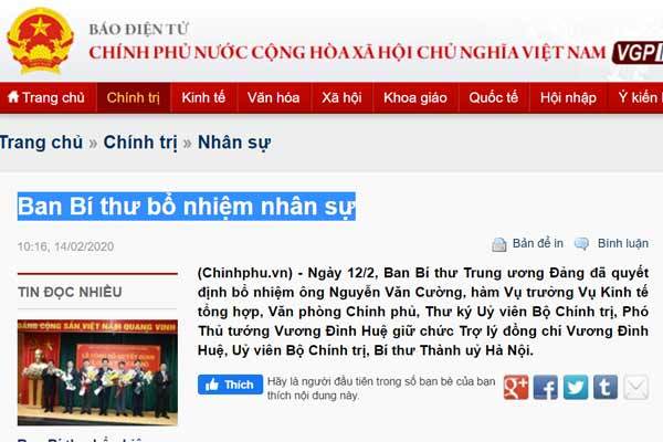 Ban Bí thư bổ nhiệm nhân sự