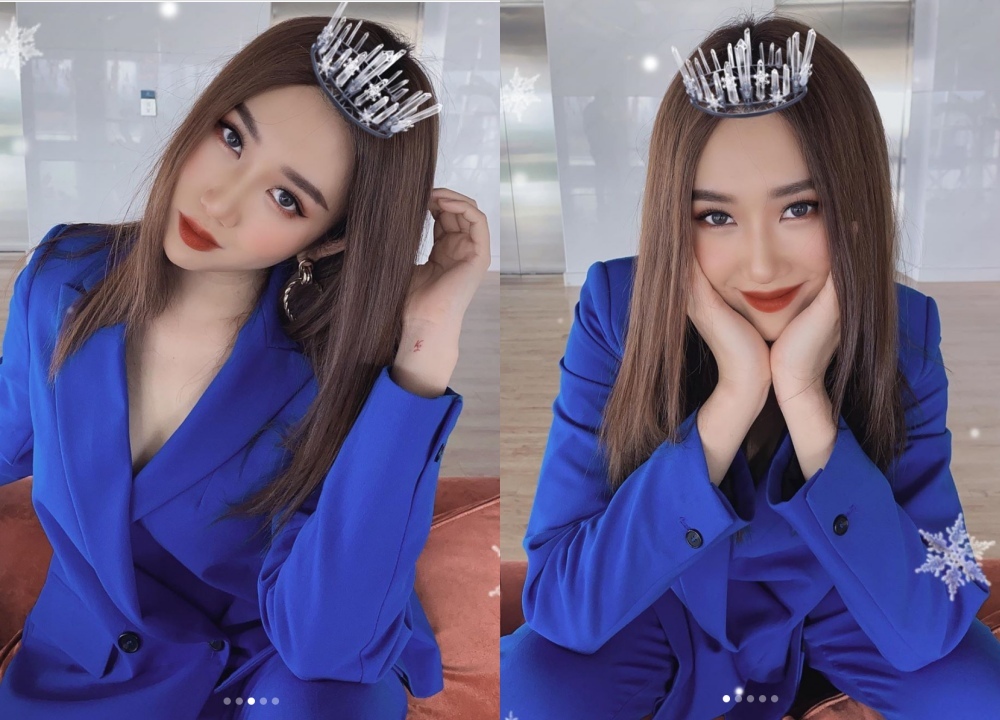 Huy Khánh mặc đồ ngủ của vợ chụp ảnh gửi Ngọc Lan