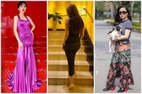 Lệ Quyên mặc đầm rườm rà như rèm cửa - Thúy Vi lộ nội y kém duyên