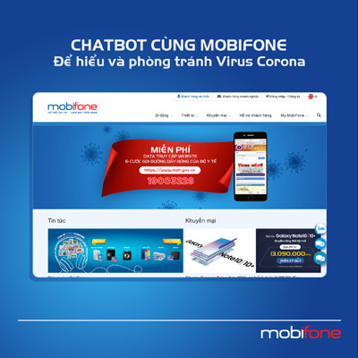 Chatbot cùng MobiFone để phòng tránh virus Corona