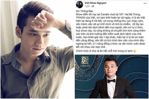 Khắc Việt chủ động hủy show vì Covid-19