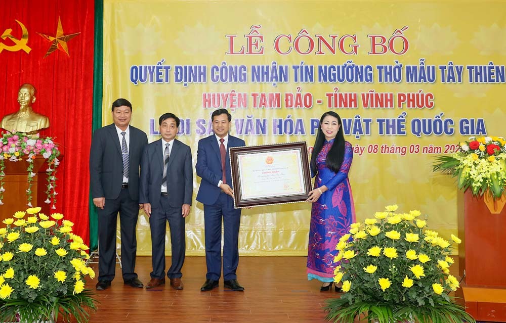 Công nhận 'Tín ngưỡng thờ Quốc Mẫu Tây Thiên' là di sản văn hóa phi vật thể Quốc gia