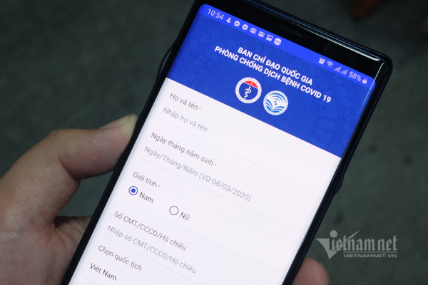 Hướng dẫn khai báo y tế tự nguyện trên điện thoại
