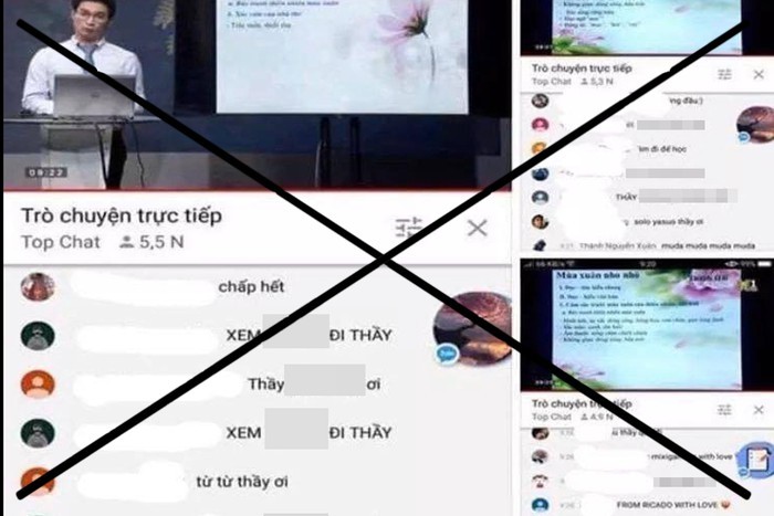 Mời công an làm rõ bình luận tục tĩu dưới bài giảng từ xa