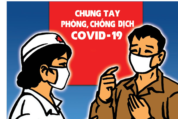 Hào hứng sáng tác tranh cổ động phòng chống dịch Covid-19